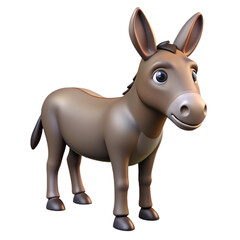 Fototapeta premium 3d donkey isolated on transparent background.