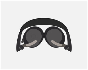 graphic icon sign symbol element head music headset. Earphone blue tooth icon design. Earphone icon in modern flat style design. Vector illustration.