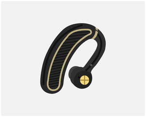 graphic icon sign symbol element head music headset. Earphone blue tooth icon design. Earphone icon in modern flat style design. Vector illustration.
