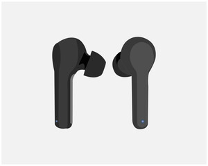 graphic icon sign symbol element head music headset. Earphone blue tooth icon design. Earphone icon in modern flat style design. Vector illustration.