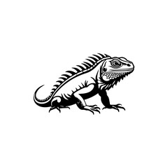 Obraz na płótnie Canvas Iguana Minimalist logo design vector with modern illustration concept style for badge, emblem, tattoo and t shirt printing. American Iguana vector Logo