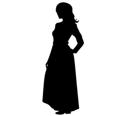  silhouette  of beautiful  girl