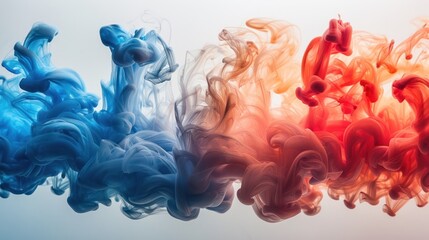Abstract design of colorful ink waves flowing under water