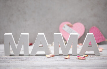 card, background for mother's day with the letters: mum for mother's day. - 754460812