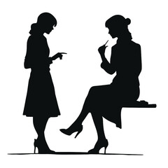 businesswoman silhouette  - vector