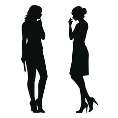 businesswoman silhouette  - vector