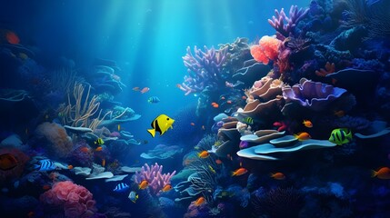 Fototapeta na wymiar Witness the Colorful Species of the Red Sea, Explore the Vibrant Marine Life of the Coral Reef, Witness the Diverse Species in the Red Sea, Explore Egypt's Rich Aquatic Life in ,coral reef with fish