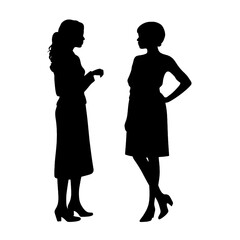 businesswoman silhouette  - vector