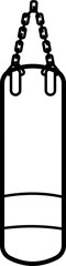Punching Bag Outline Vector Illustration