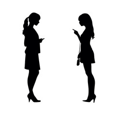 Businesswoman finance and business silhouette  isolated white background