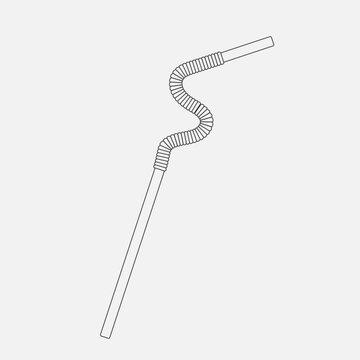 Plastic straws line icon. Vector