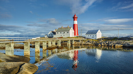 Tranoy Leuchtturm, Hamaroy, Ofoten, Nordland, Norwegen