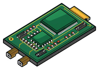 Circuit Boards for Electronic Projects. Isolated on a Transparent Background. Cutout PNG.