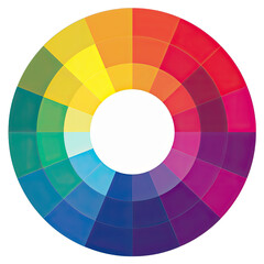 Color Wheel for Design Inspiration. Isolated on a Transparent Background. Cutout PNG.