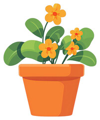 Decorative Flower Pots for Garden Beauty. Isolated on a Transparent Background. Cutout PNG.