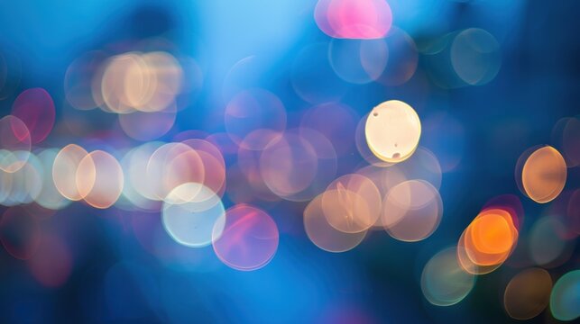 Colorful background with defocused lights Beautiful bokeh light with various colors, Abstract background of blurred street lights at night