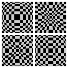 Fototapeta premium Abstract Geometric Checked Patterns with 3D Illusion Effect.