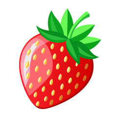 Red berry strawberry sweet icon on white background