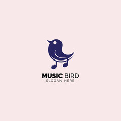 Music bird logo on pink background