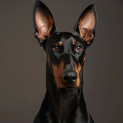 Professional Headshot Portrait of a Doberman Pinscher