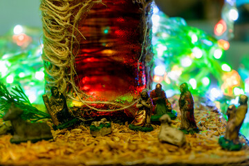 Christmas scene with manger figures 