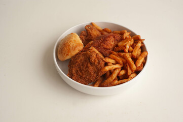 fried chicken and fries