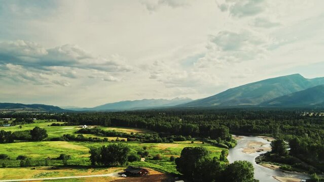Bitterroot River and Mountains in Montana