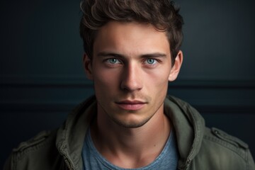 Obraz premium Close up of a person wearing a jacket, suitable for fashion or outdoor apparel concepts