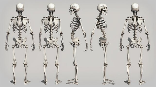 skeletons 3 pieces on a wooden background halloween holiday concept
