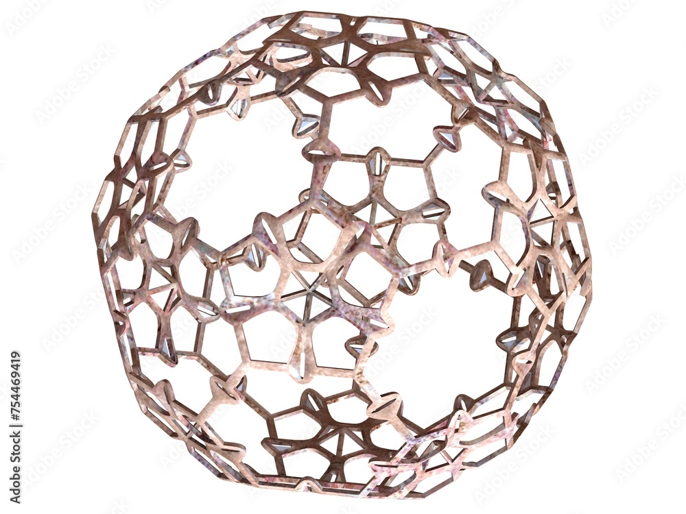 Aufkleber wireframe shape sierpinski buckyball 3d print model
