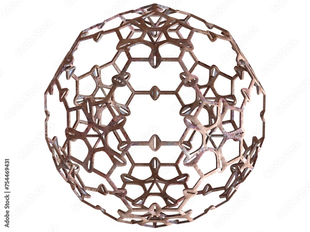 Poster wireframe shape sierpinski buckyball 3d print model