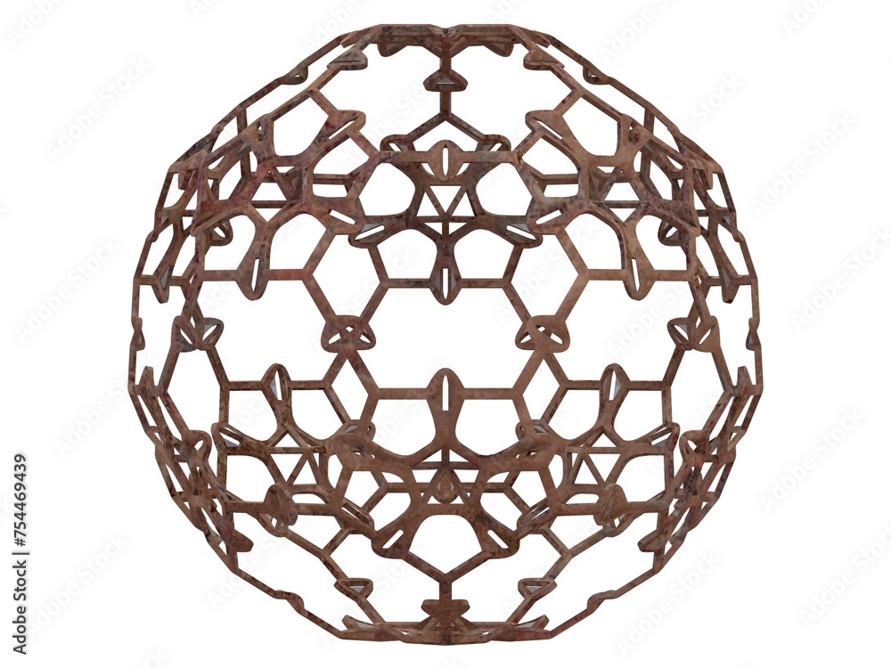 Poster wireframe shape sierpinski buckyball 3d print model