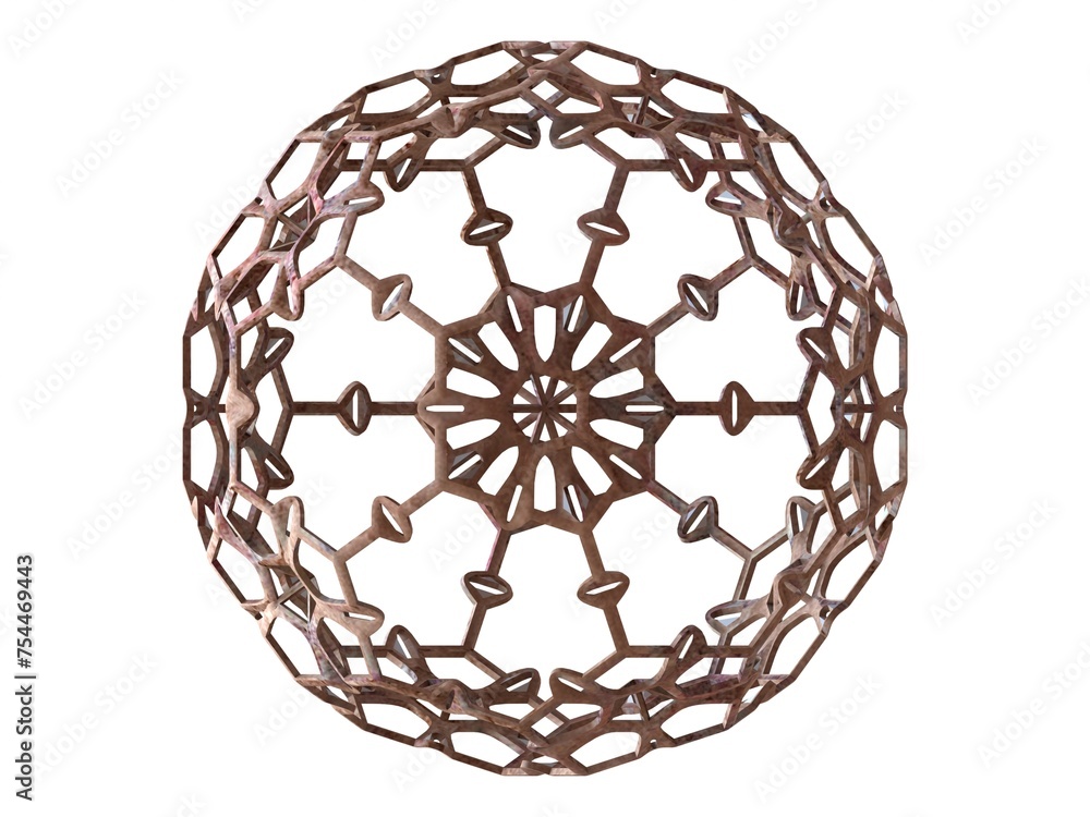 Poster wireframe shape sierpinski buckyball 3d print model