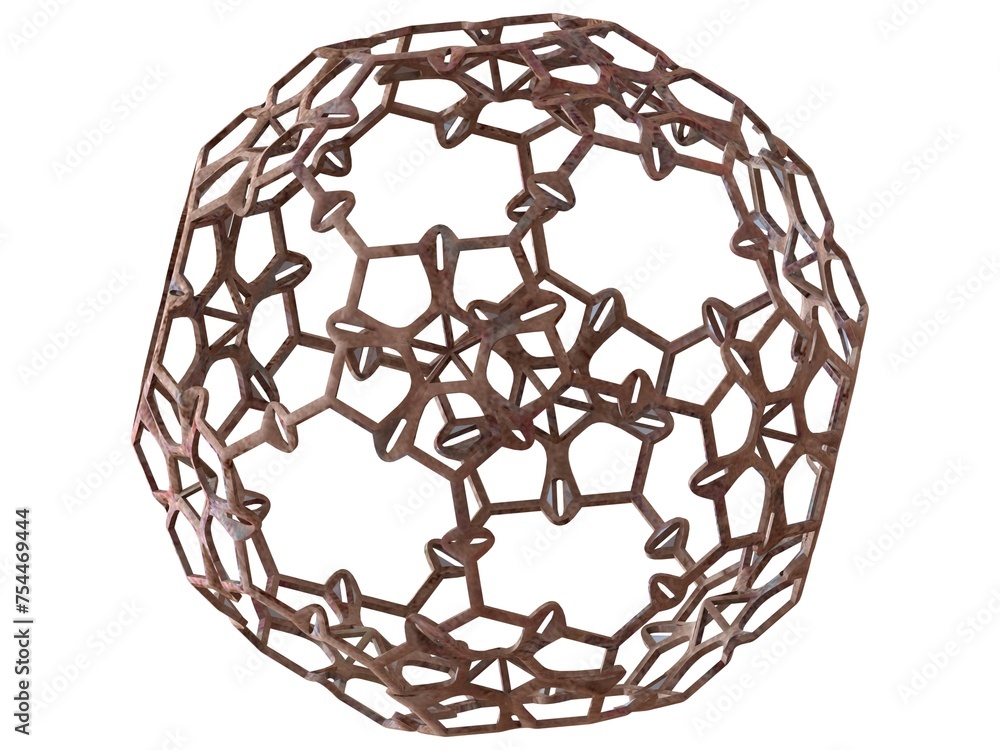 Poster wireframe shape sierpinski buckyball 3d print model