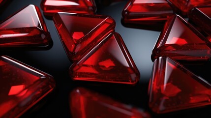 A close-up view of a bunch of red triangles. Suitable for graphic design projects