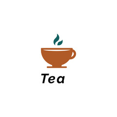Warm cup of tea logo with steam
