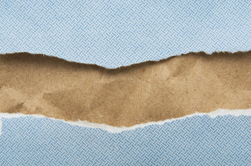 Torn paper edge  on a brown  background