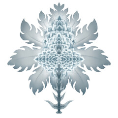 Watercolor gray monochrome hand drawn flower for pattern design, borders, frames, background for textiles, fabrics, postcard, souvenirs, packaging, scrapbooking, invitations and greeting cards