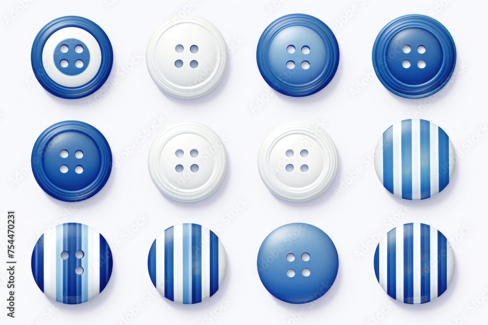 Poster Various colored buttons on display, ideal for graphic design projects