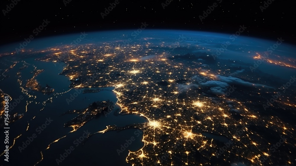 Aufkleber a stunning view of the earth illuminated at night. perfect for science or environmental concepts
