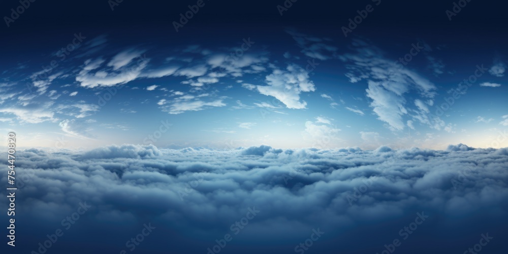 Aufkleber A serene view of a sky filled with fluffy clouds. Perfect for adding a calming touch to any project
