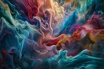A cosmic tide sweeps across the canvas. - obrazy, fototapety, plakaty