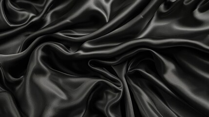 Obraz premium Close up of black satin material, perfect for fashion or texture backgrounds