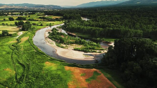 Bitterroot River and Mountains in Montana
