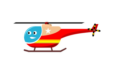 Vector of helicopter cartoon character isolated on white background