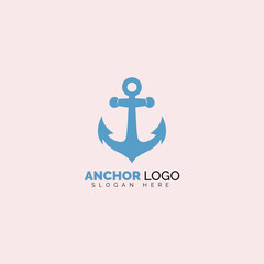 Blue anchor logo with minimalistic design