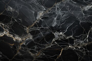 Black marble background natural marble texture. Glossy granite slab gold inserts