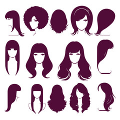 silhouettes of female hairstyle