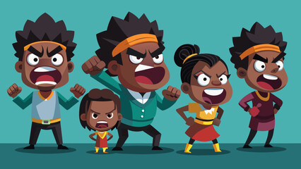 vector-cartoon-characters--black-people-in-angry