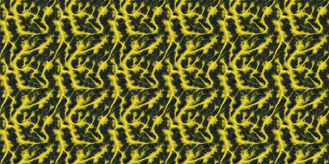 Vibrant Green and Yellow Pattern on Black Background